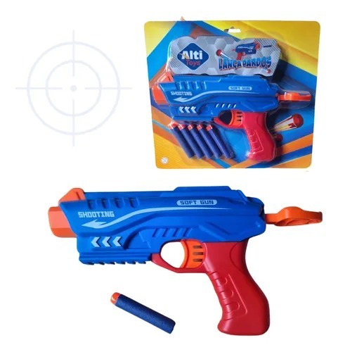 PISTOLA LANCA DARDO ESPUMA C/5 DARDOS